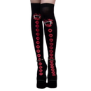 Meias de compressão festivas da Elegant Moments com estampa de Halloween, dentes de vampiro pretos, para conforto e estilo.