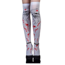 Meias de compressão festivas com desenhos de Halloween da Elegant Moments, com temas de assustador e branco, para conforto e estilo.