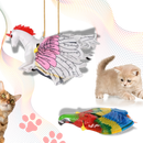 Brinquedo de pássaro voador para gatos, suspenso, acessório para gatos da marca Figard, com penas coloridas e detalhes realistas