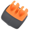 Descascador de dedo Fansoubay, utensílio de cozinha de dois dedos, na cor laranja, usado para descascar frutas e legumes.