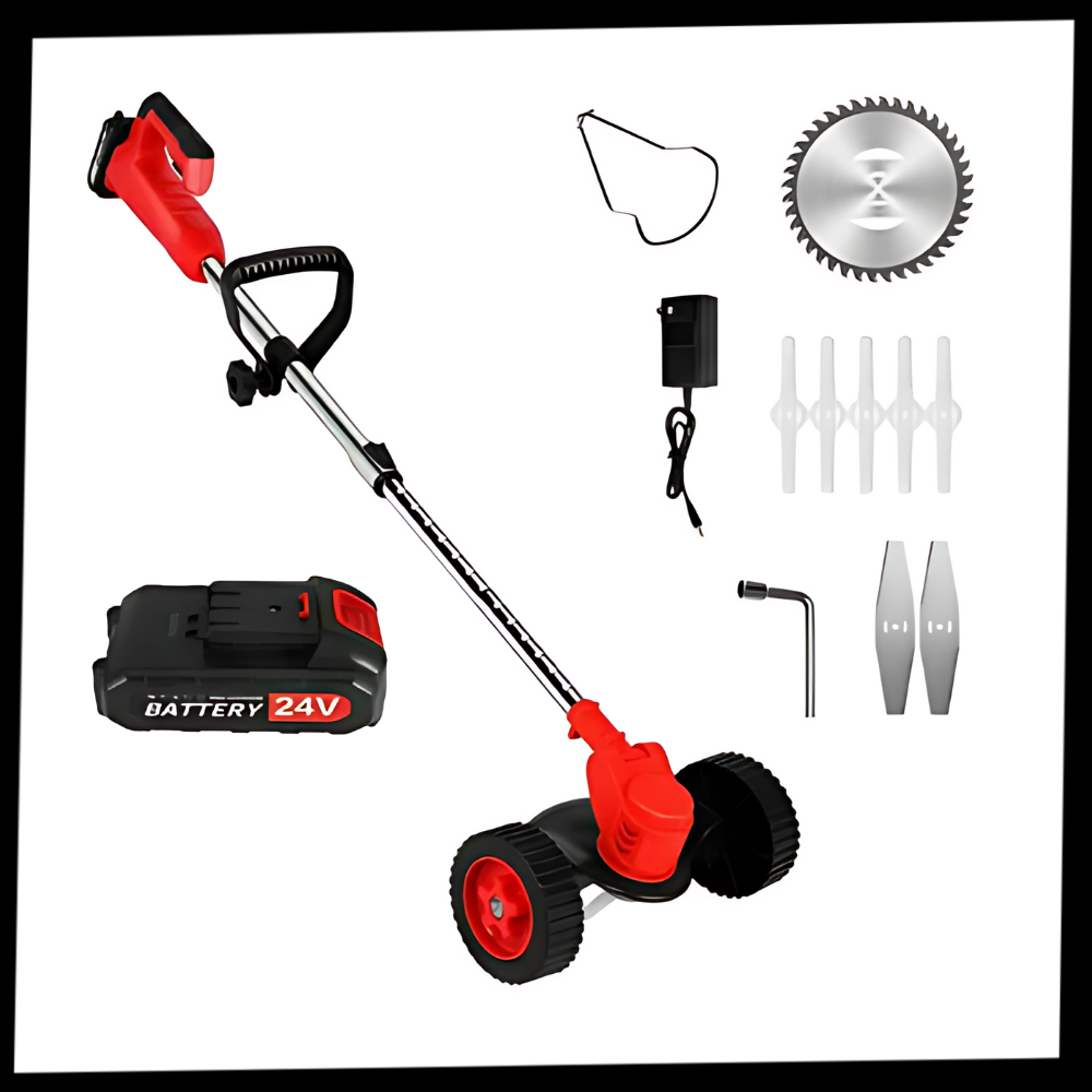Corte de grama sem fio 3 em 1 da marca First Deal, equipamento elétrico de exterior para jardinagem.