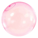 Estrutura inflável rosa com balão de bolhas mágicas, brinquedo da marca First Deal para diversão ao ar livre.