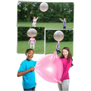 Estrutura inflável rosa da First Deal com balão de bolhas mágicas, ideal para festas e decoração infantil.