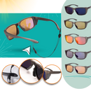 Óculos de sol polares Fitags para pesca, armação marrom e lentes de proteção contra reflexos e brilho.