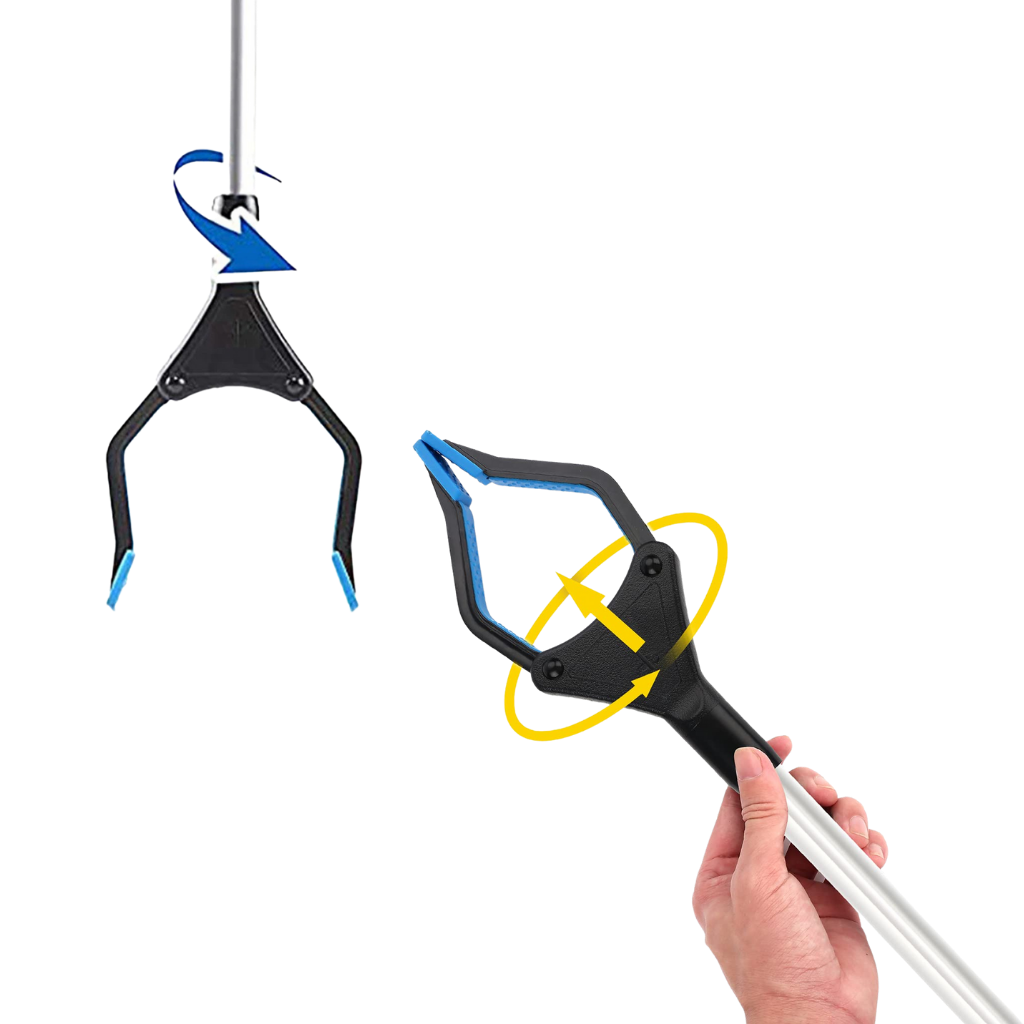 Ferramenta de préhensão e coleta com cabeça rotativa da marca Fitplus, ferramenta de ramassage com design ergonômico.