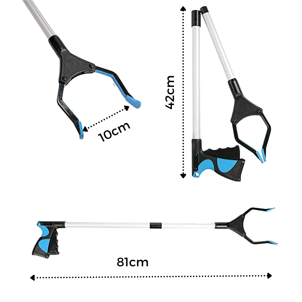 Ferramenta de coleta e preensão com cabeça rotativa da Fitplus, ideal para pegar objetos com facilidade.