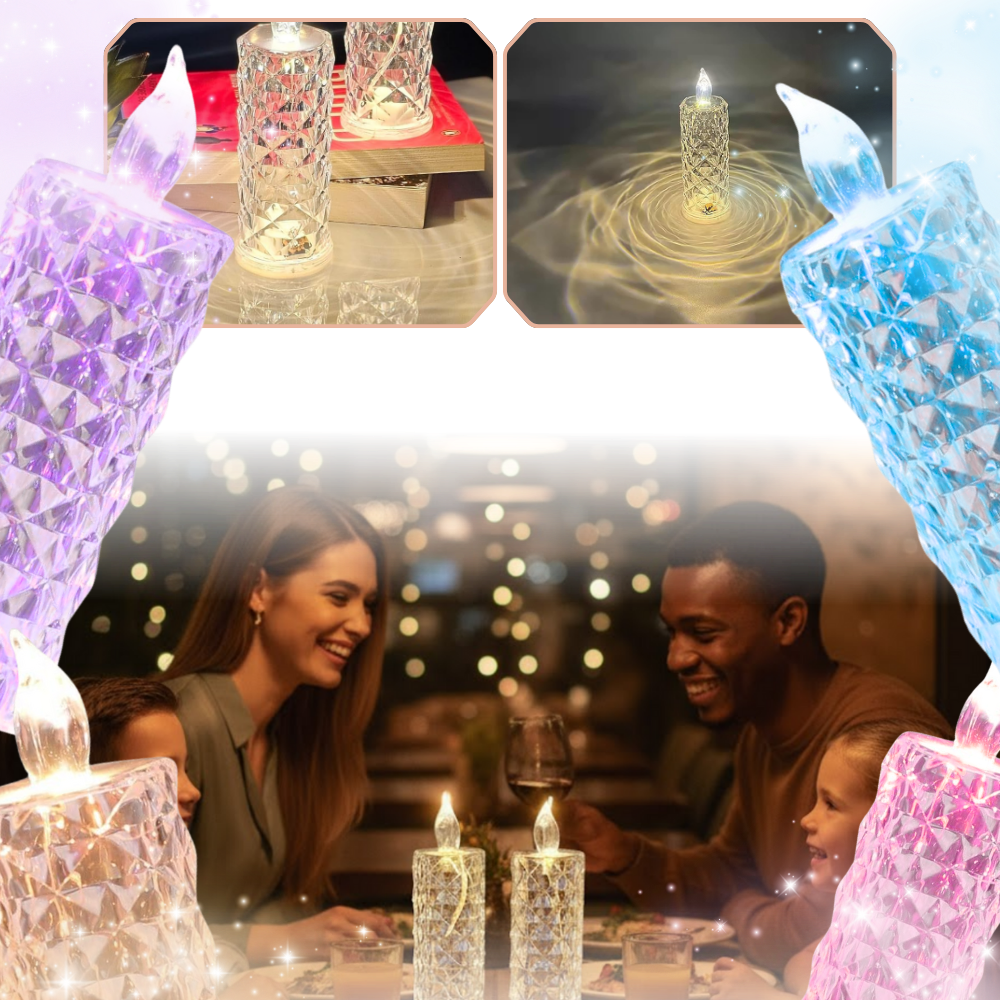 Vela decorativa de cristal LED sem chama da Night Light, iluminação suave e moderna para ambientes aconchegantes.