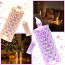 Vela decorativa de cristal LED sem chama da Night Light, lâmpada de vela sem fogo para decoração elegante.