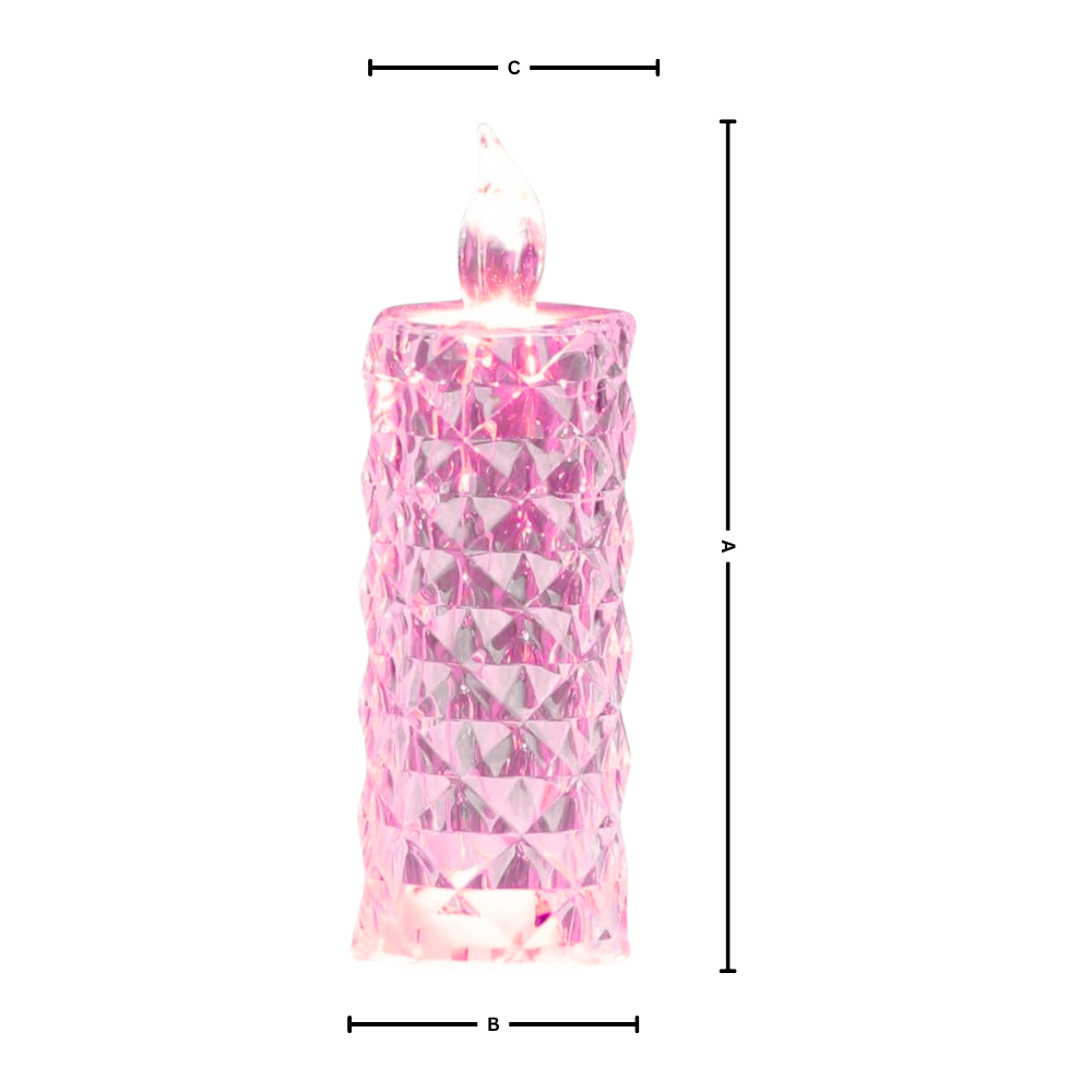 Vela decorativa de cristal sem chama LED da Night Light, com design elegante e iluminação suave para ambientes sofisticados.