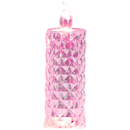 Vela decorativa de cristal LED sem chama da Night Light, com luz suave rosa e design elegante para decoração de ambientes.