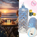 Velas decorativas de cristal sem chama LED da Night Light, lâmpada de vela flameless com iluminação suave e elegante.