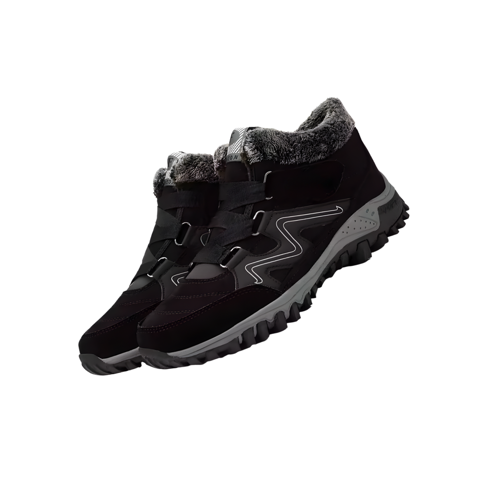 Bota de inverno Qiucdzi, botas quentinhas forradas de fleece, modelo preto, para atividades esportivas de inverno, tamanho 35 a 46.