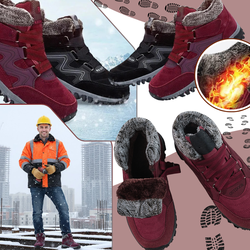 Bottines de inverno quentes da Qiucdzi com forro de fleece, ideais para atividades e esportes de inverno, com sola antiderrapante