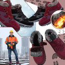 Bottines de inverno quentes da Qiucdzi com forro de fleece, ideais para atividades e esportes de inverno, com sola antiderrapante