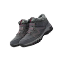 Bottines de hiver quicdzi, aquecidas, forro de polar cinza e rosa, calçado confortável para atividades de neve, num tamanho 35-46