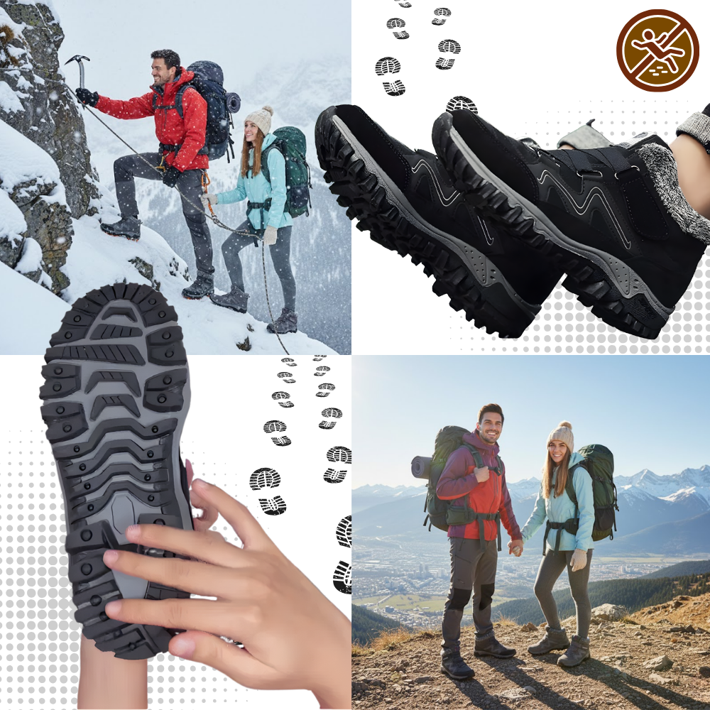 Bottines de inverno quentes da Qiucdzi com forro de polar, sola antiderrapante, ideais para atividades de inverno.