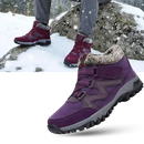 Bota de inverno quente da Qiucdzi com forro de fleece, ideal para atividades e esportes de inverno, mostrando o interior acolhedor.