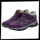 Bota de inverno quente da Qiucdzi, com interior de fleece acolchoado e sola antiderrapante para atividades de inverno.