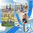 Pista de corrida flexível com 2 faixas da Valchemist para carros de brinquedo infantil, fácil de montar e adaptar em diferentes espaços.