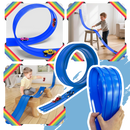 Pista de corrida flexível com duas faixas para carros de brinquedo Valchemist, ideal para estimular a criatividade das crianças.