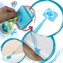 Escova de limpeza flexível para rodapés da Aturustex, ideal para remover poeira e sujeira de áreas difíceis.