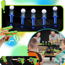 Jogo de tiro com bolas flutuantes e luminosas da Ticoze, brinquedo de armas e gadgets para diversão interativa.