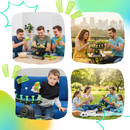 Jogo de tiro com armas de brinquedo Ticoze, com balas flutuantes e luzes brilhantes, ideal para diversão ao ar livre.