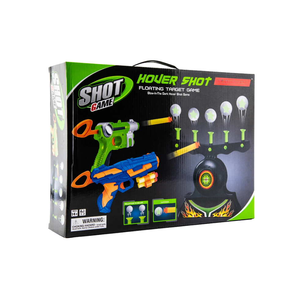Jogo de tiro com bolas flutuantes luminosas da Ticoze, brinquedo de armas e gadgets com bolas brilhantes verdes.