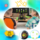 Jogo de tiro com bolas flutuantes iluminadas, brinquedo de armas e gadgets da marca Ticoze com destaque na imagem.