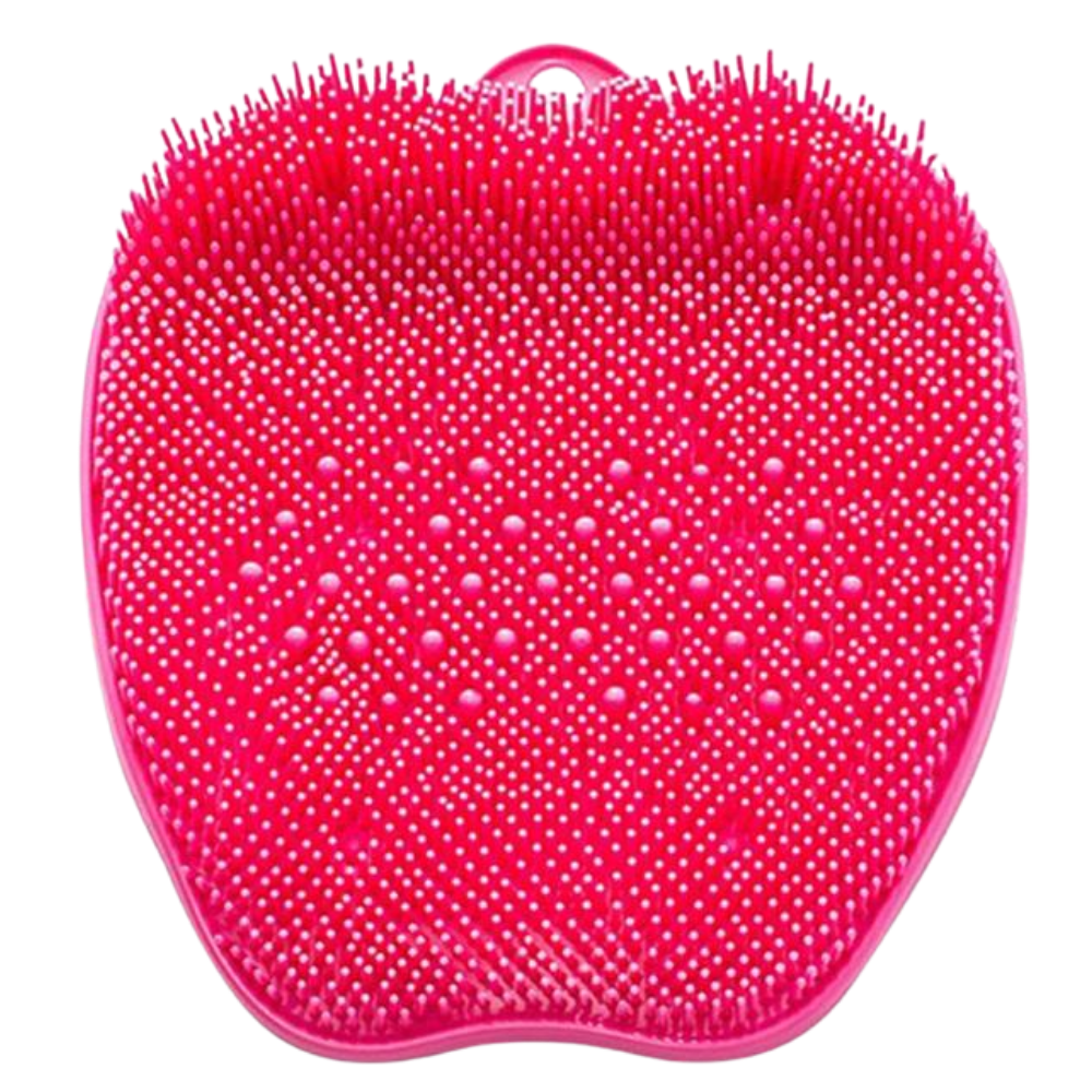 Tapete de banho vermelho Floepx para massagem e relaxamento, com superfície exfoliante para cuidados com os pés.