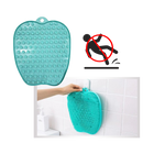 Tapete de banho vermelho da Floepx para massagem e relaxamento, com superfície exfoliante para cuidados dos pés.