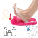 Tapete de ducha vermelho da Floepx para massagem e relaxamento, com superfície exfoliante para cuidados dos pés.