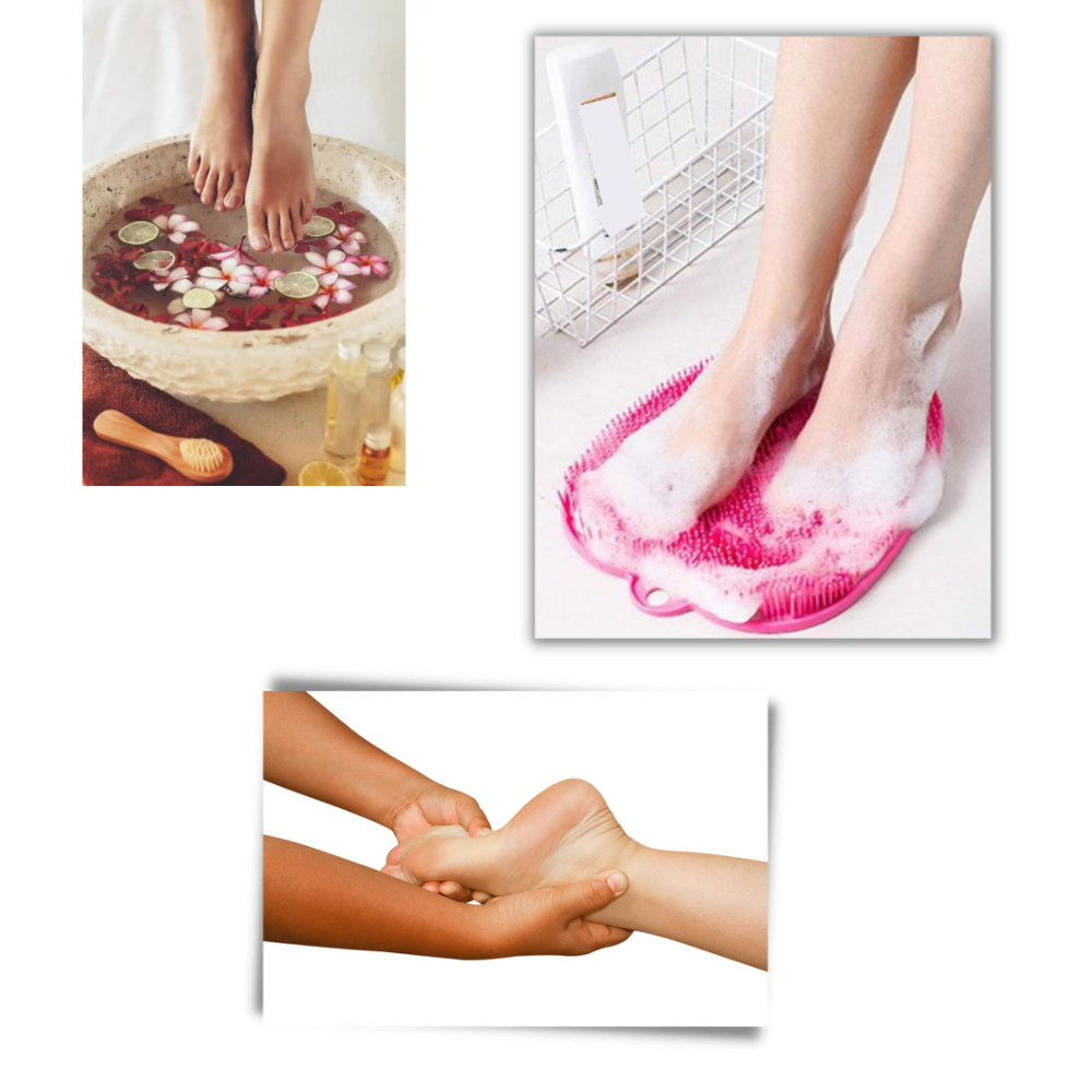 Tapete de banho Floepx para massagem e relaxamento, com superfície exfoliante para cuidados aos pés, na cor vermelha.