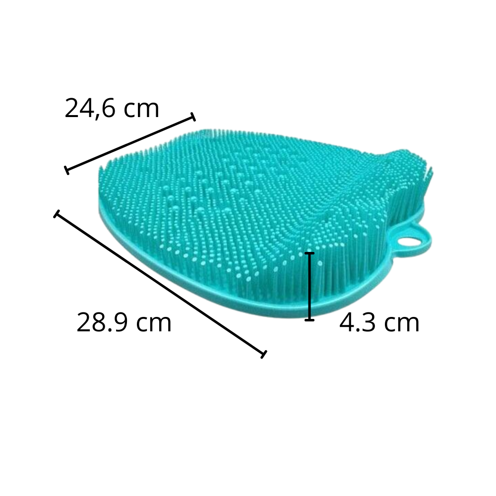 Tapete de banho massageador e esfoliante da Floepx, para cuidados e relaxamento dos pés, na cor vermelha.