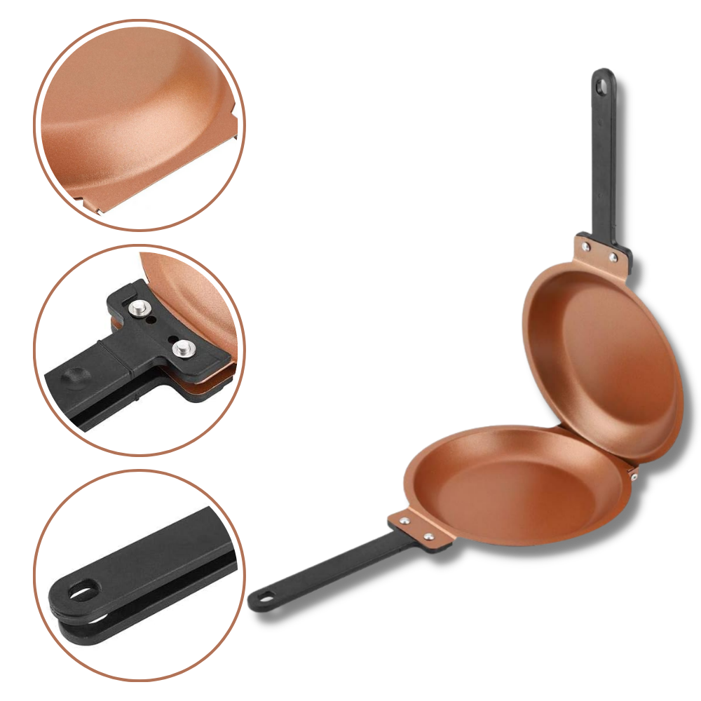 Panela antiaderente dupla face Floepx para culinária e pâtisserie, superfície verde, ideal para cozinhar e assar com facilidade