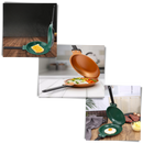 Panela antiaderente dupla face Floepx para culinária e pâtisserie, com superfície verde e design resistente ao uso.