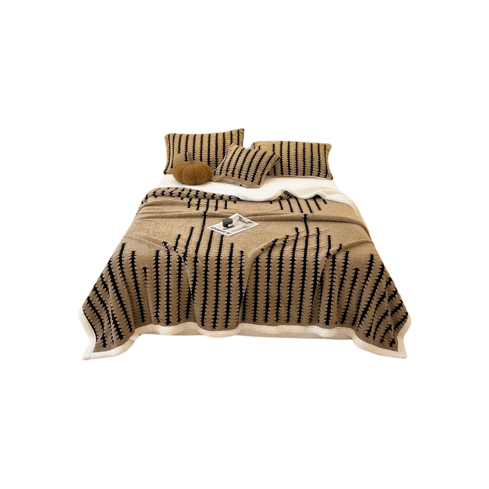Cobertor de inverno Egmy, de jacquard fofo e acolhedor, ideal para manter-se aquecido durante o frio.