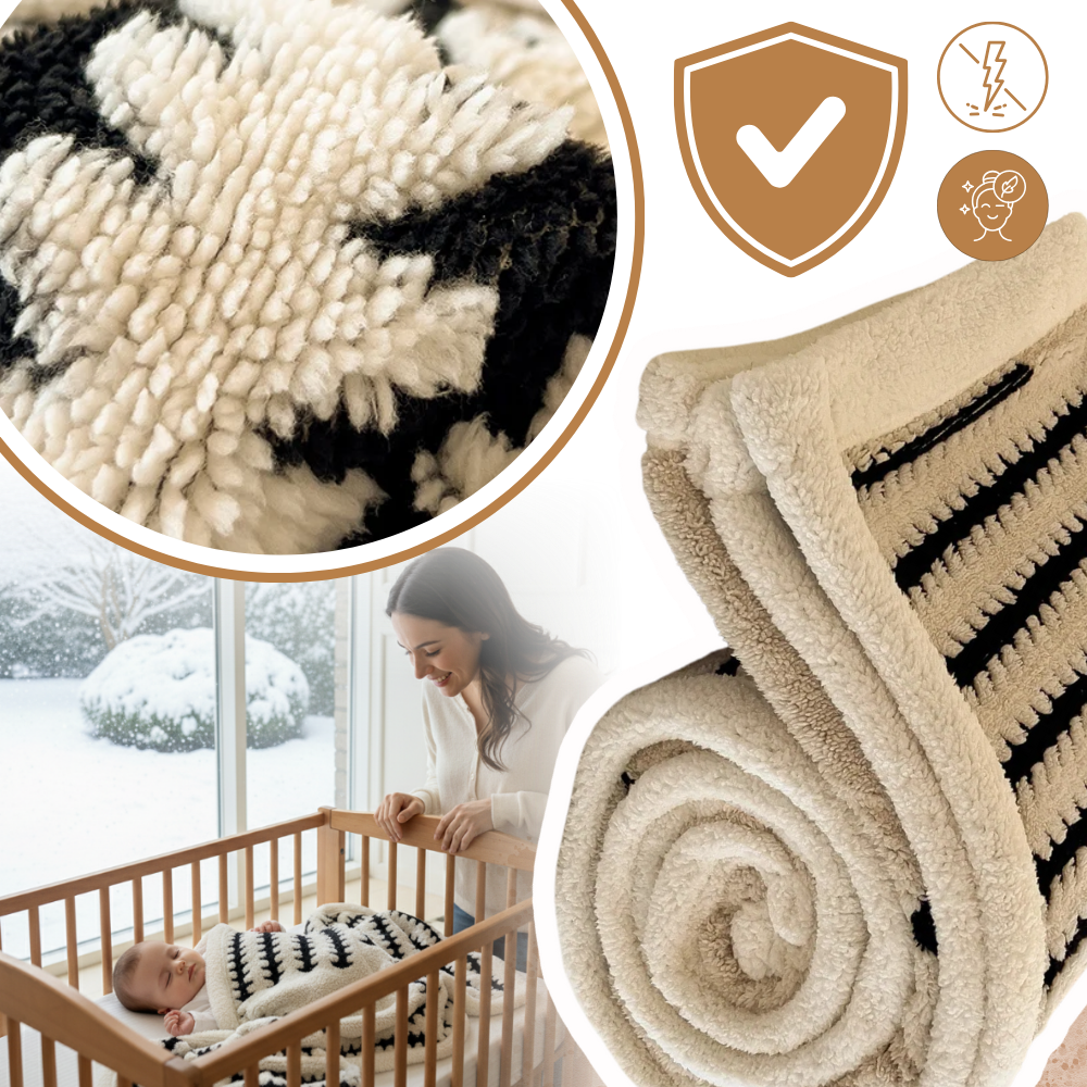 Cobertor de inverno Egmy, de jacquard fofo, macio e aconchegante, ideal para manter o conforto durante o frio.