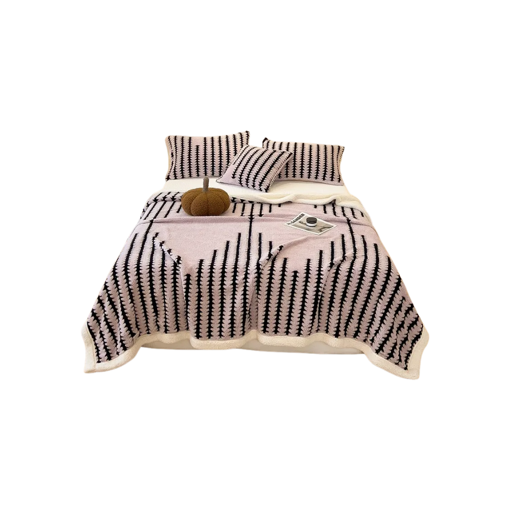 Cobertor de inverno Egmy, de jacquard fofinho e acolhedor, em tom rosa, ideal para manter-se aquecido na cama.
