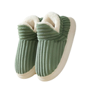 Pantuflas de interior Audeban em pelúcia macia verde, slip-on confortável, tamanho 36 a 47, para uso doméstico aconchegante.