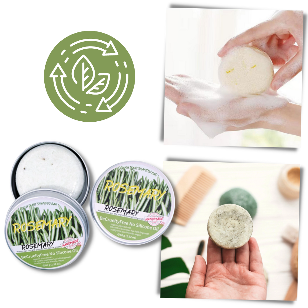 Shampoing ao alecrim Fly Sunton para cuidado capilar, frasco com rótulo, produto natural para cabelos saudáveis.