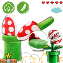 Pantuflas de pelúcia com tema de Planta Piranha de Mario, modelo Focusnorm, calçado confortável e divertido.
