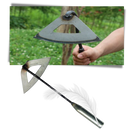Houe creuse manual em aço para jardinagem, ferramenta resistente para escavar e preparar o solo.