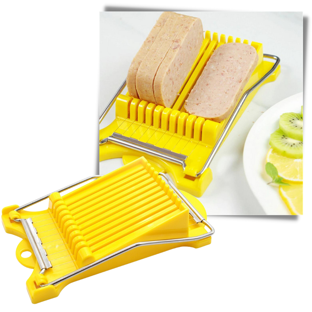 Decoupeur e trancheur de alimentos branco da marca Foeses, utensílio de cozinha para cortar alimentos com precisão.