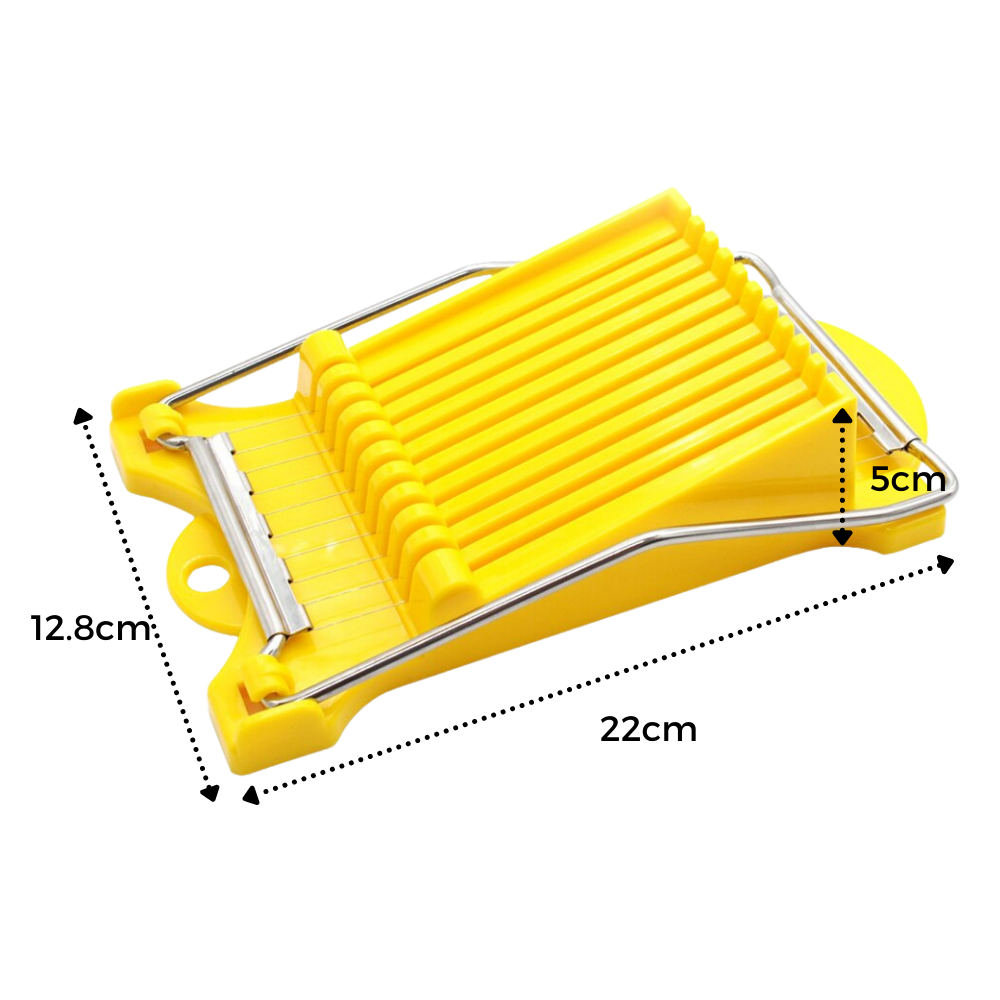 Decoupeur e trancheur de alimentos Foeses, utensílio de cozinha branco com lâmina de corte afiada para alimentos variados.