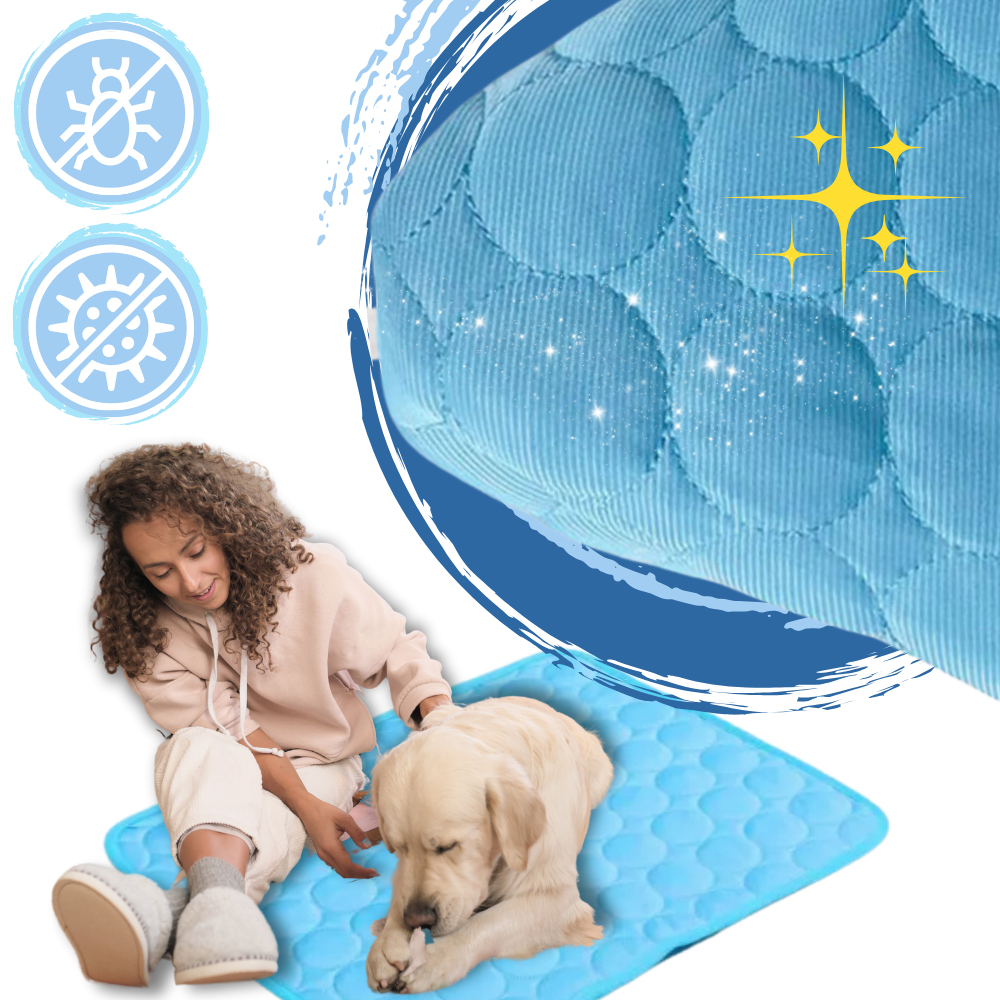 Tapis rafraîchissant en soie pour animaux de compagnie Follure, accessoire pour chiens, couleur rose, petite taille.