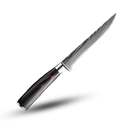 Faca japonesa de cozinha Mdhand com lâmina de madeira de Pakka, ideal para filetar e cortar alimentos com precisão.