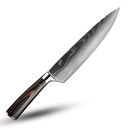 Faca japonesa de chef Mdhand com lâmina afiada e empunhadura de madeira de Pakka, ideal para culinária profissional.