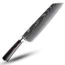 Faca japonesa com cabo de madeira de Pakkawood, utensílio de cozinha da marca Mdhand, com lâmina afiada e tradicional.