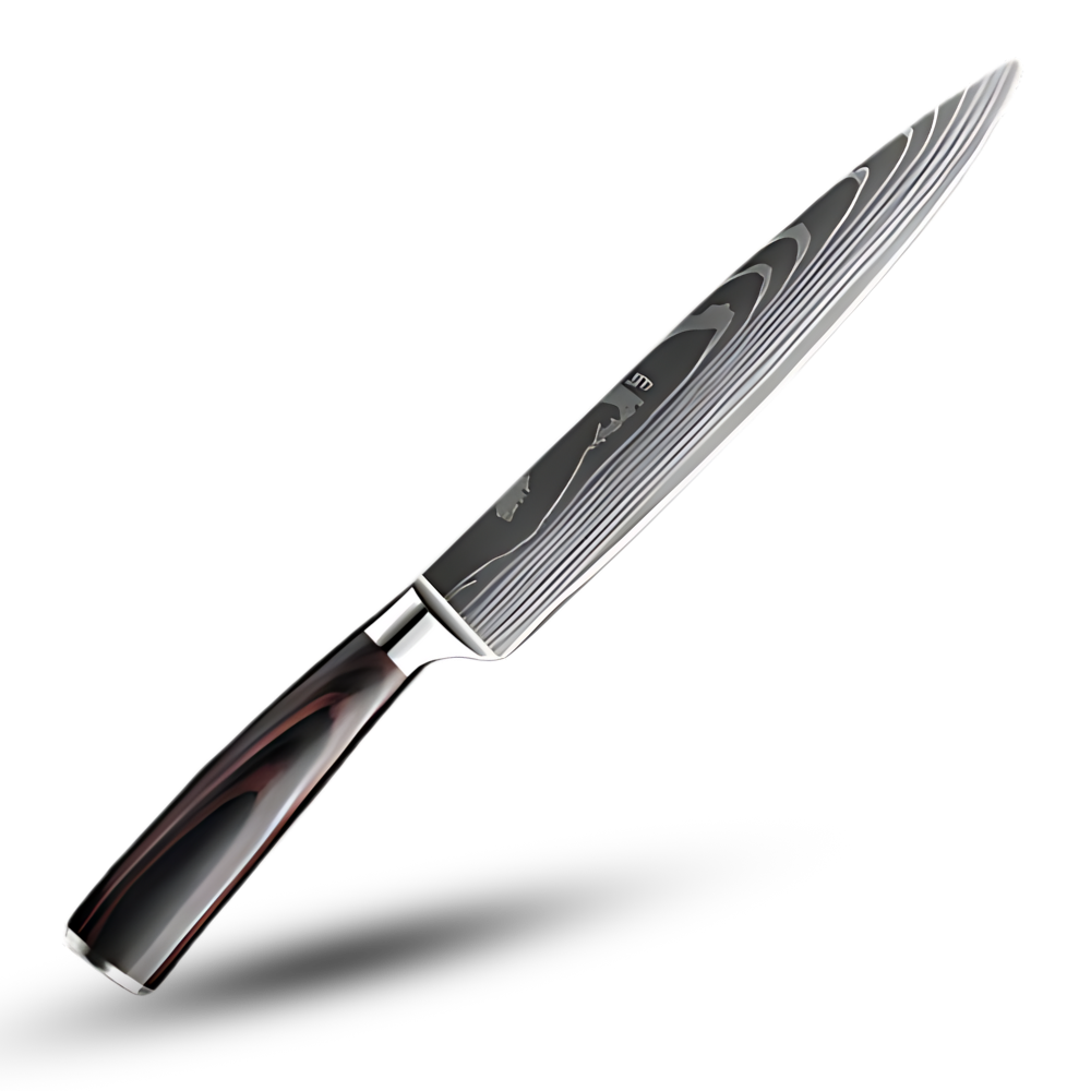 Faca japonesa de cozinha com lâmina de aço e cabo de madeira de Pakka, utensílio de culinária da marca Mdhand